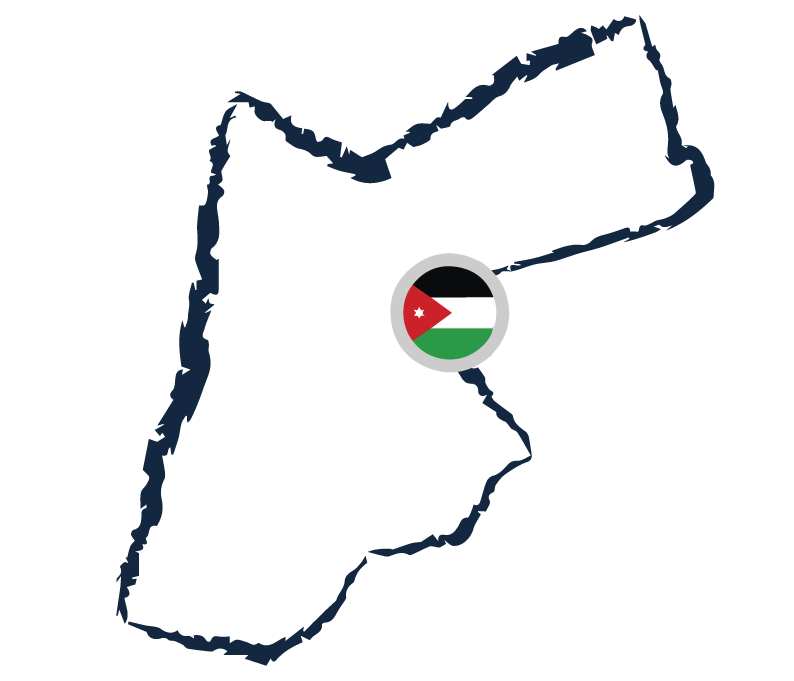 Map of Jordan highlighting Irbid
